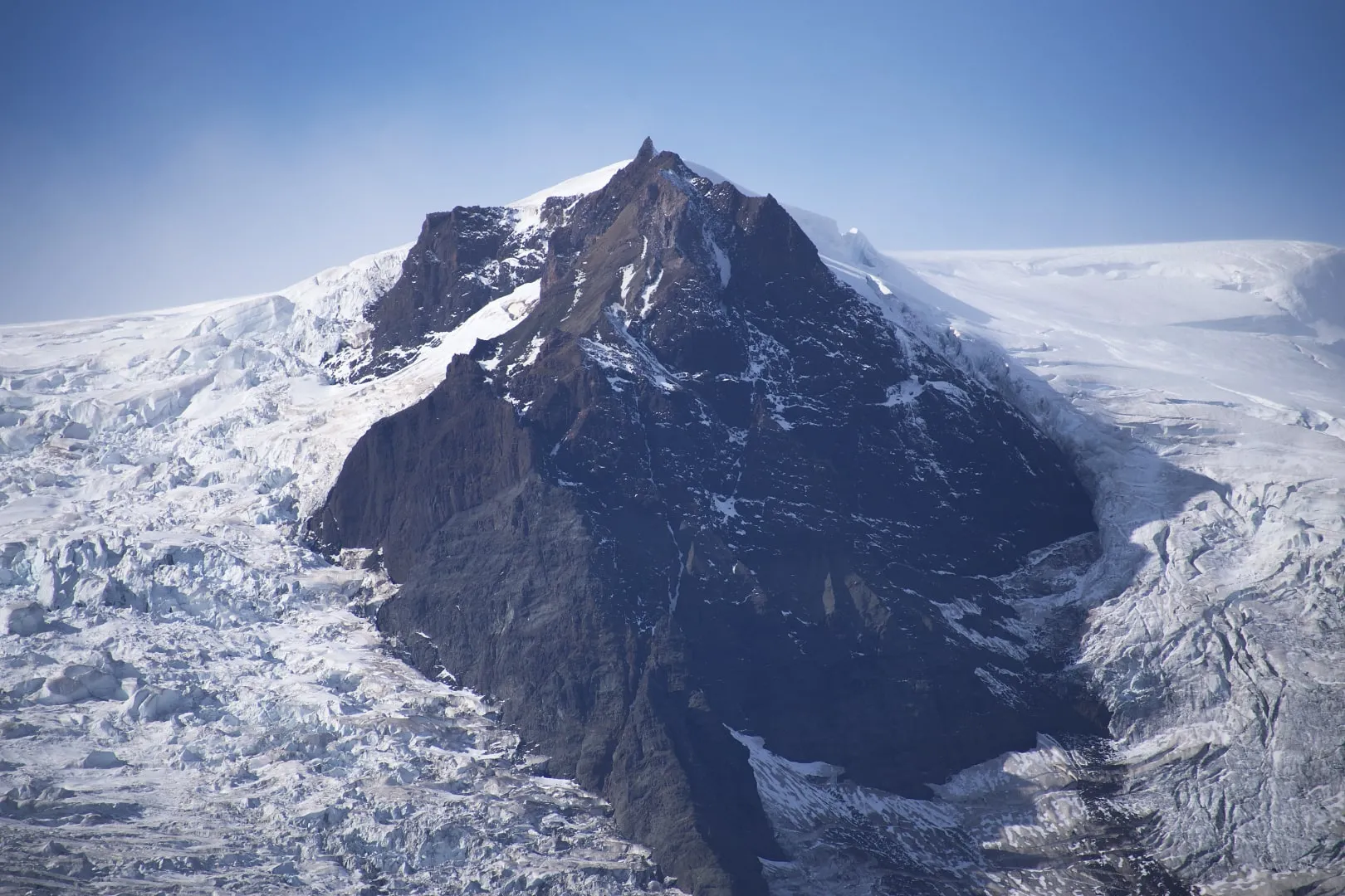 A mountain glacier in Southern Iceland.